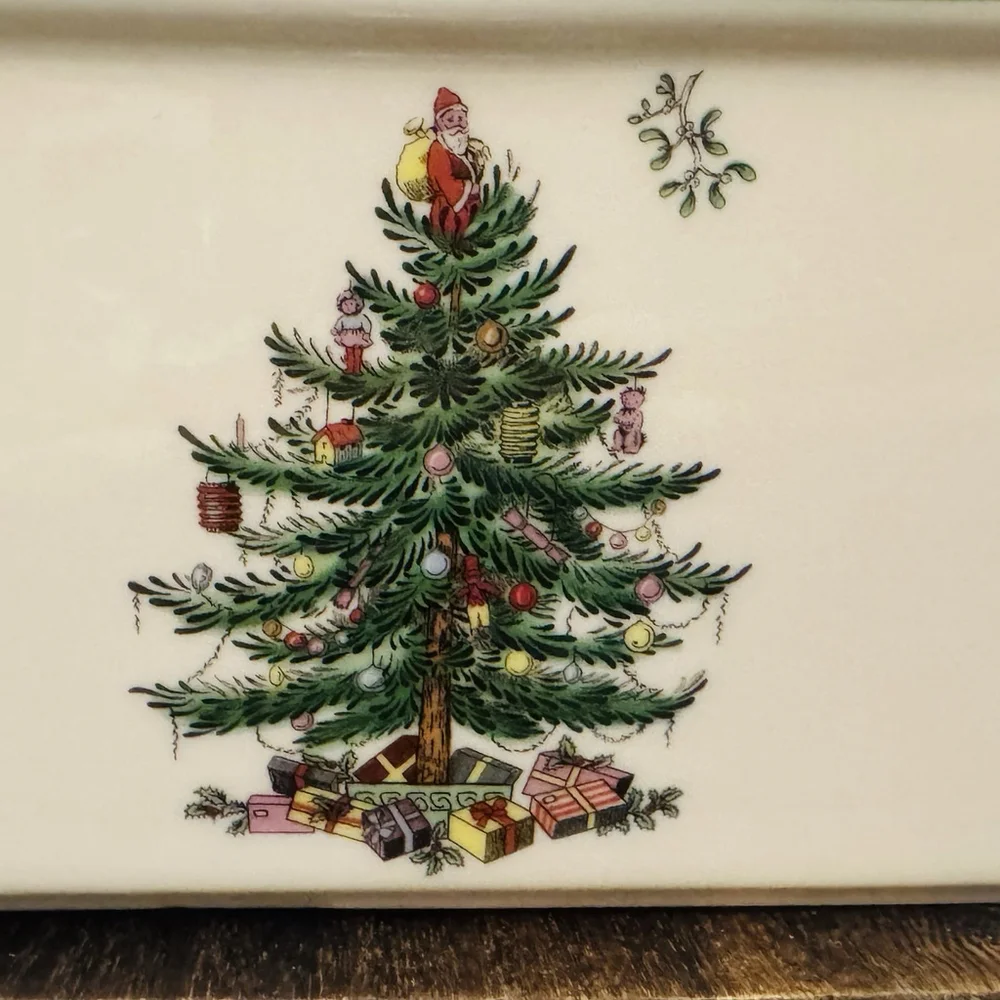 Spode Christmas Tree Loaf Pan 11.75”x5.5” Baking Dish with Christmas Tree Motif